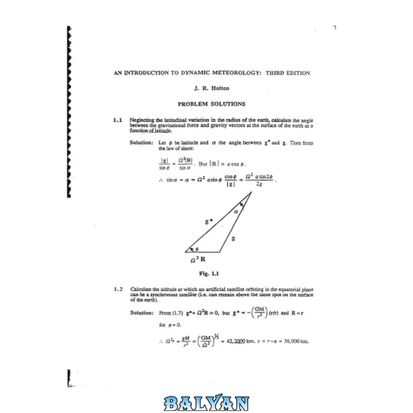 An Introduction to Dynamic Meteorology: Problem solutions