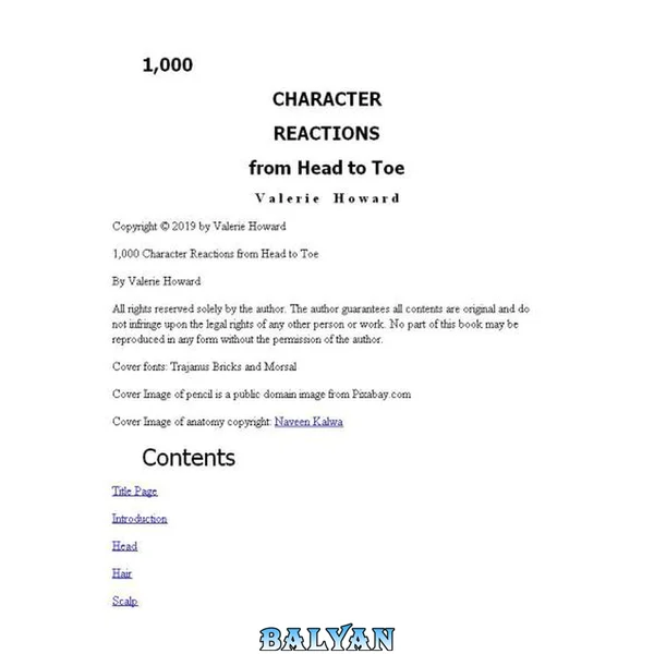 1000 Character Reactions from Head to Toe