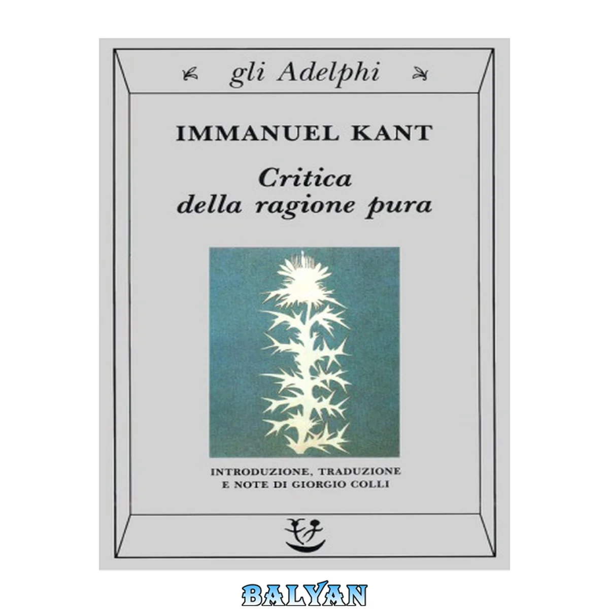 جلد کتاب Critica della ragione pura