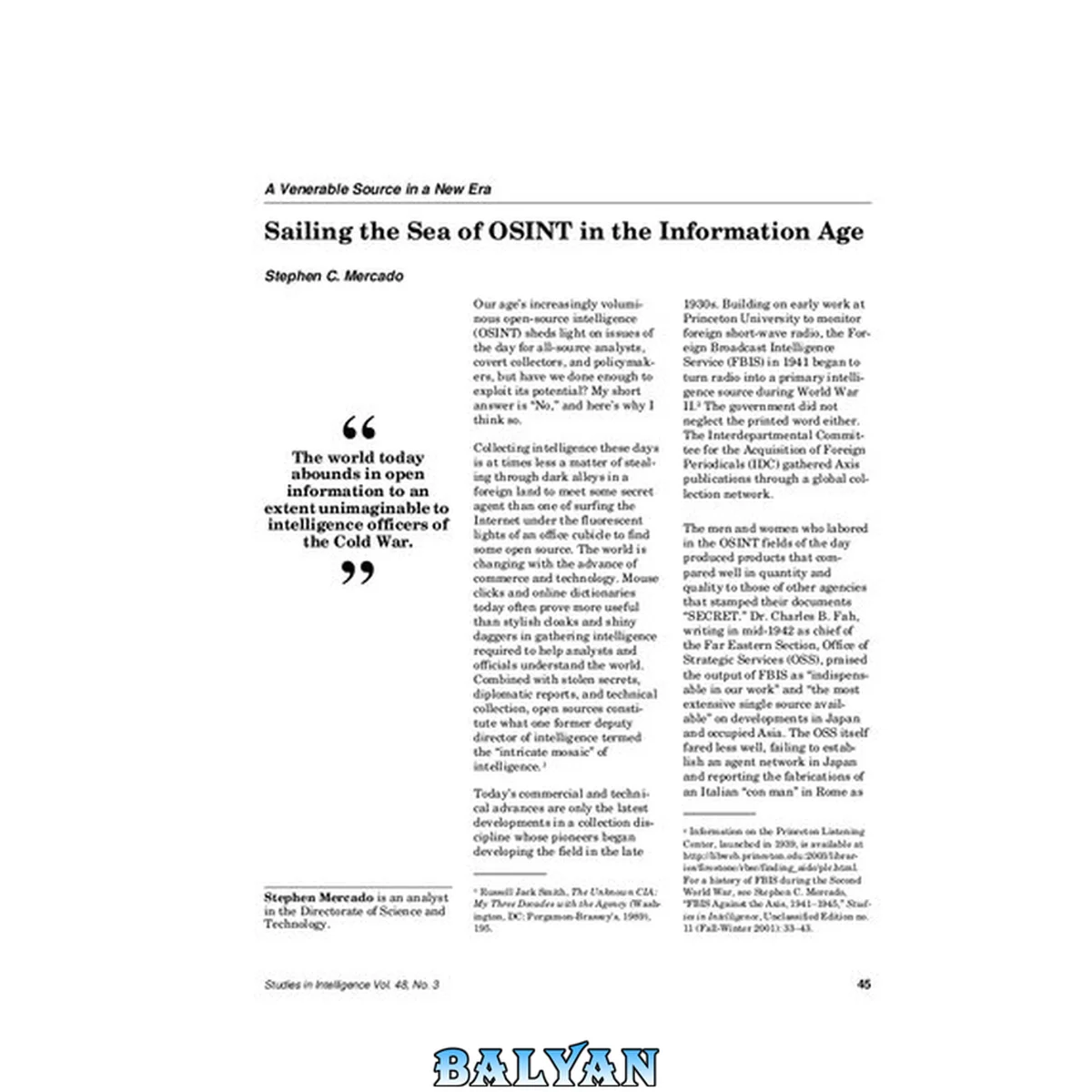 جلد کتاب Sailing the Sea of OSINT in the Information Age