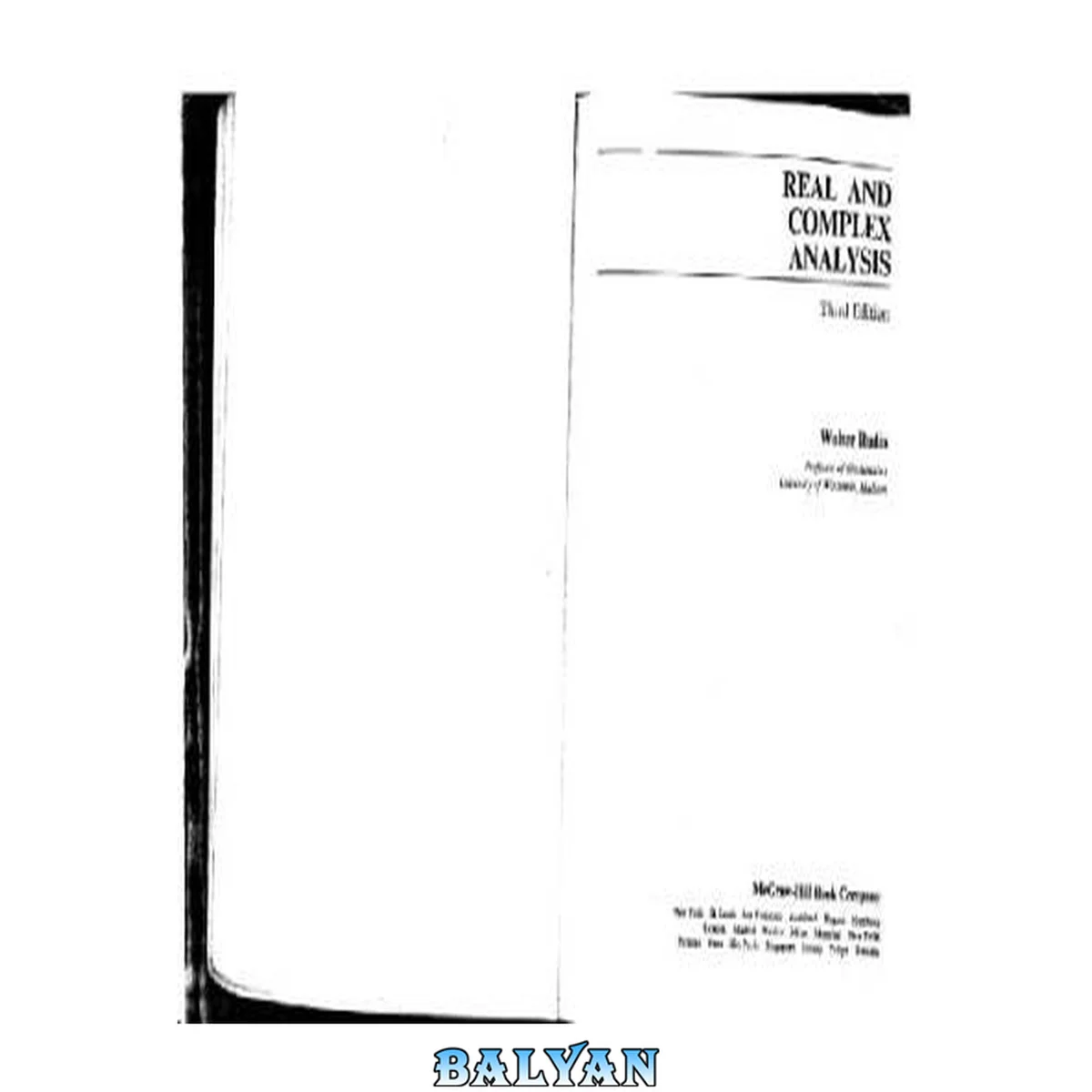 جلد کتاب Real and complex analysis third edition