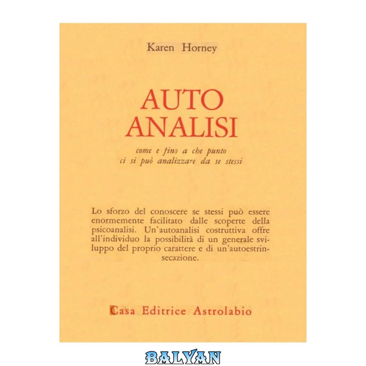 جلد کتاب Autoanalisi. Come e fino a che punto ci si può analizzare da se stessi