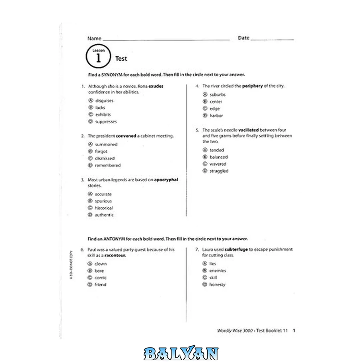 جلد کتاب Wordly Wise, Grade 11, Test Booklet (4th Edition)