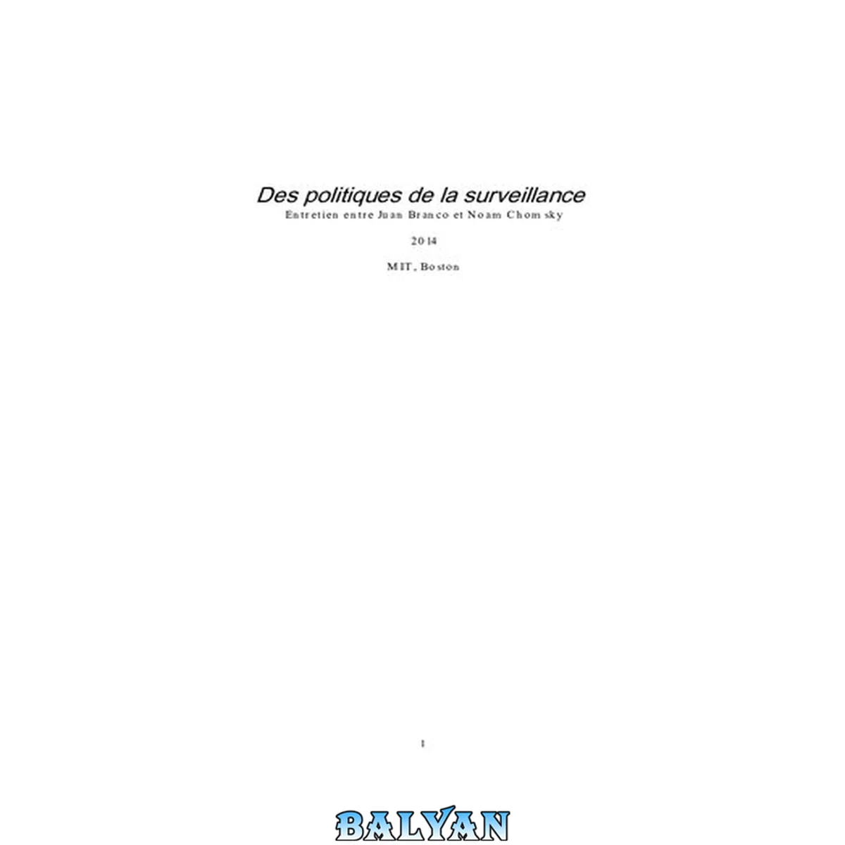 جلد کتاب Des politiques de la surveillance
