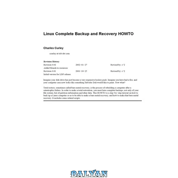 Linux complete backup and recovery HOWTO