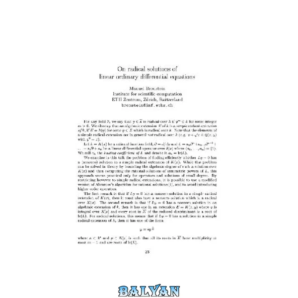 Solutions of ODEs in radicals