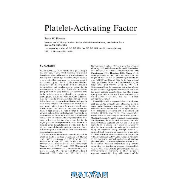 Platelet-Activating Factor
