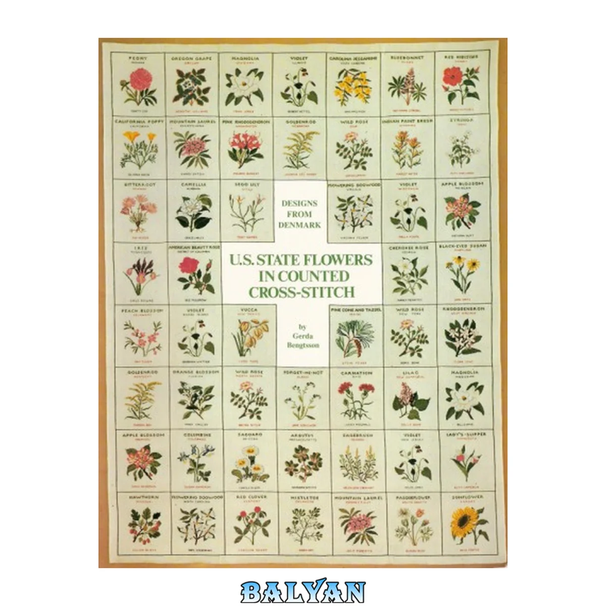 جلد کتاب Designs From Denmark: U.S. State Flowers in Counted Cross Stitch