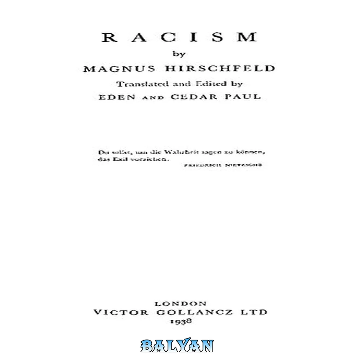 جلد کتاب Racism