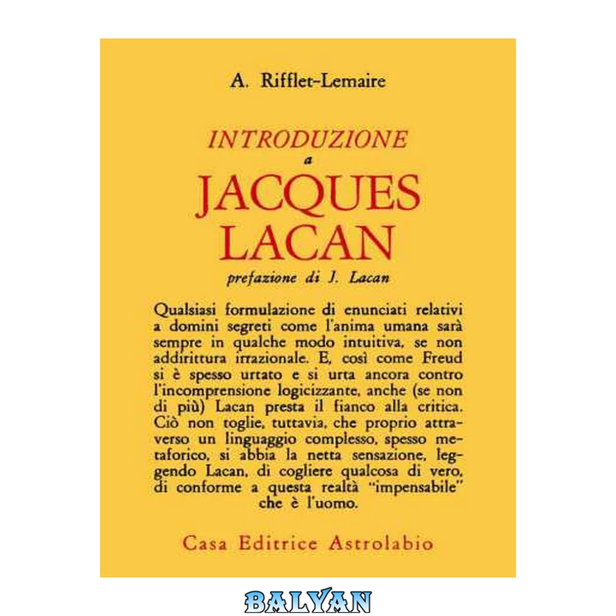جلد کتاب Introduzione a Jacques Lacan