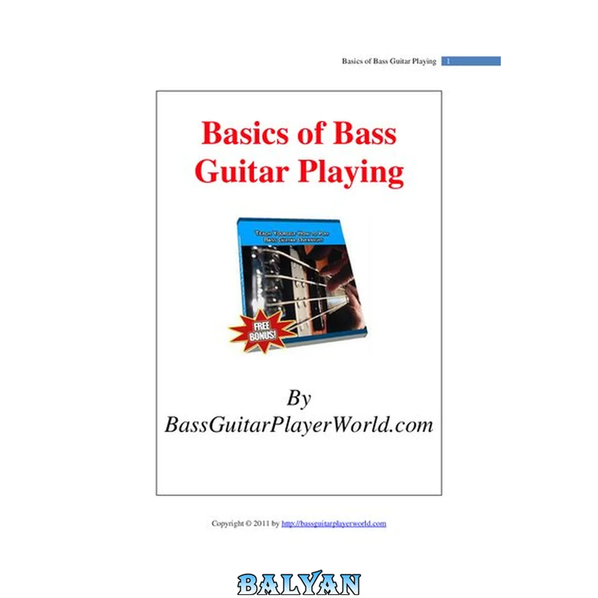 جلد کتاب Basics Of Bass Guitar Playing