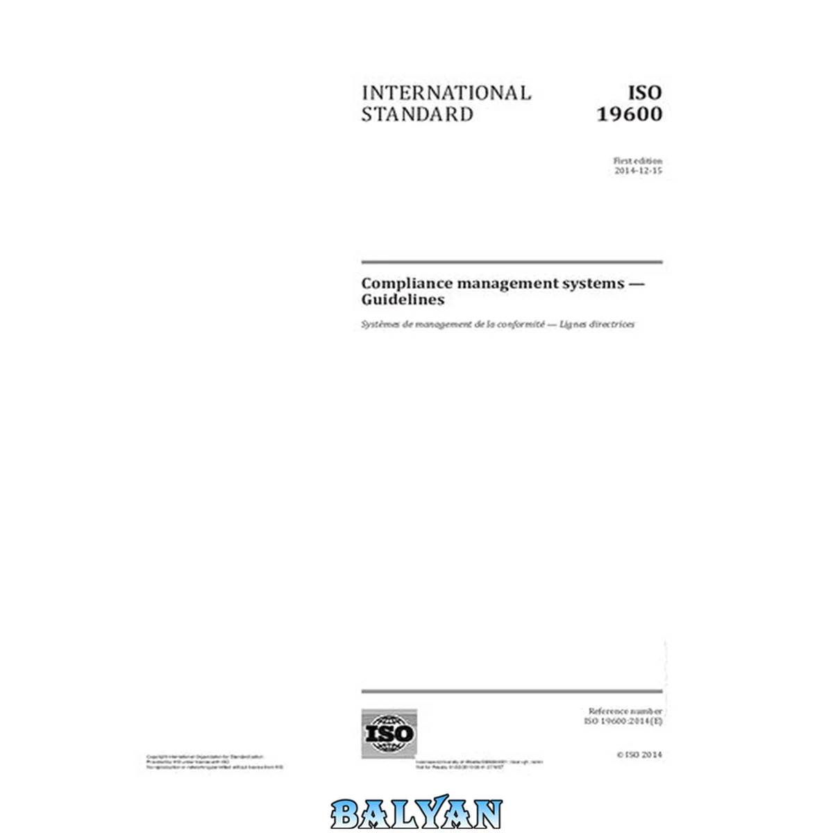 جلد کتاب راهنمای سیستم مدیریت انطباق ISO 19600