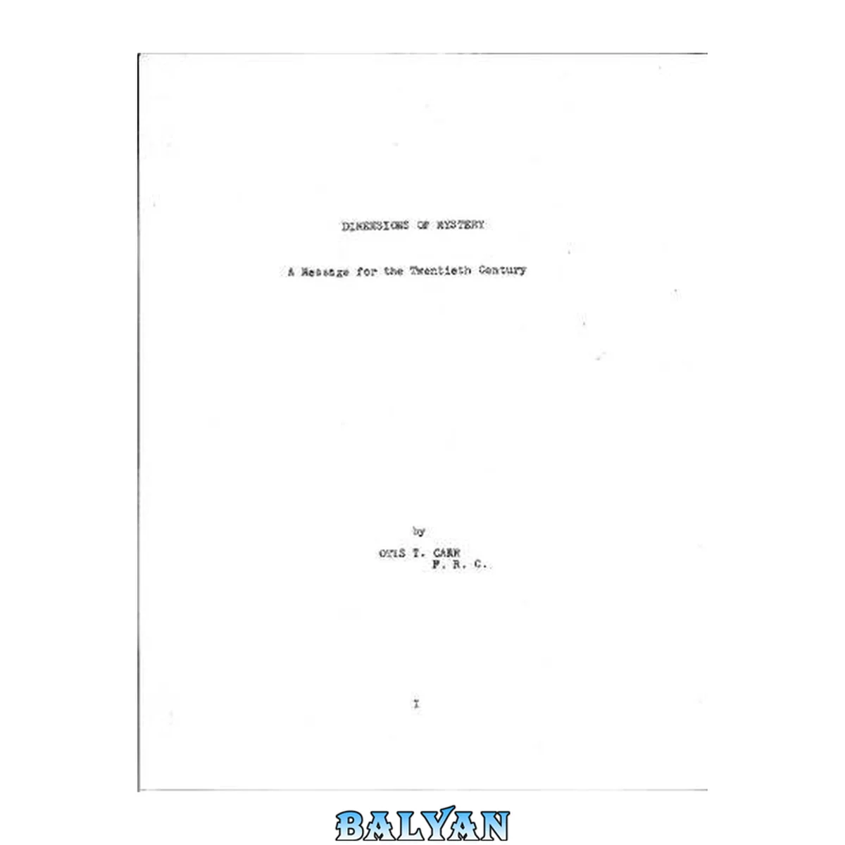 جلد کتاب Dimensions of Mystery