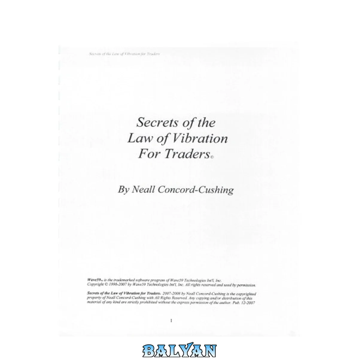 جلد کتاب Secrets of the Law of Vibration for Traders