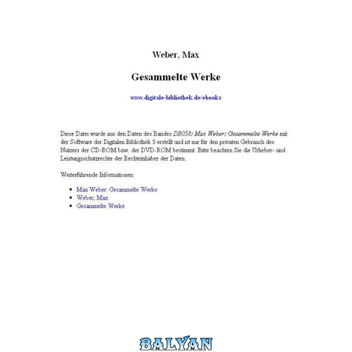 جلد کتاب Gesammelte Werke