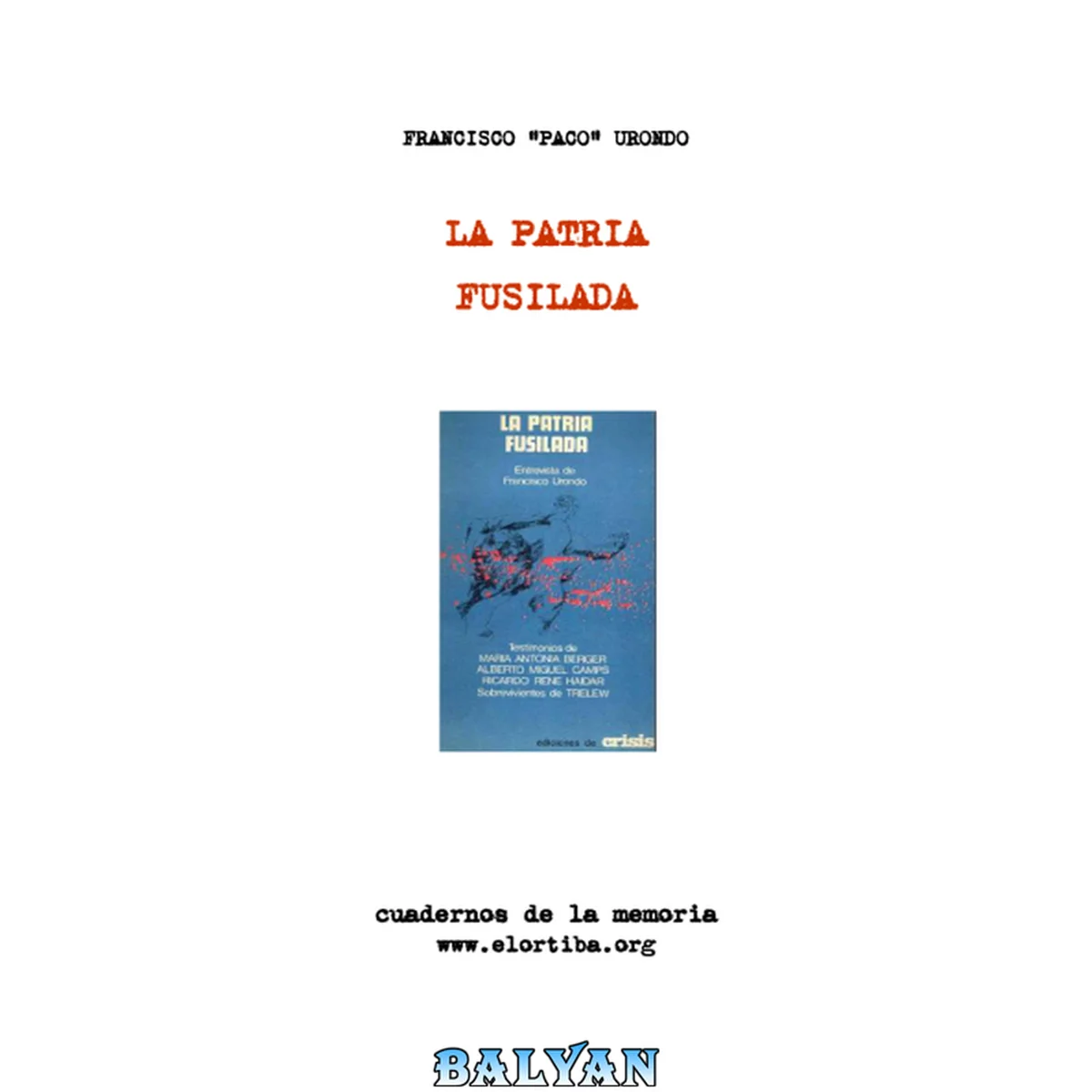 جلد کتاب La Patria Fusilada