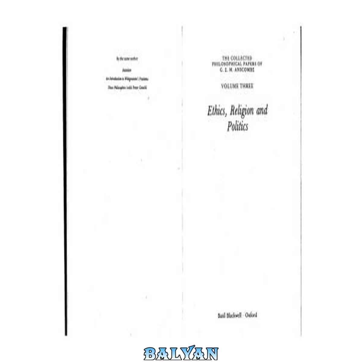 جلد کتاب Ethics, Religion and Politics: Collected Philosophical Papers, Volume 3 3