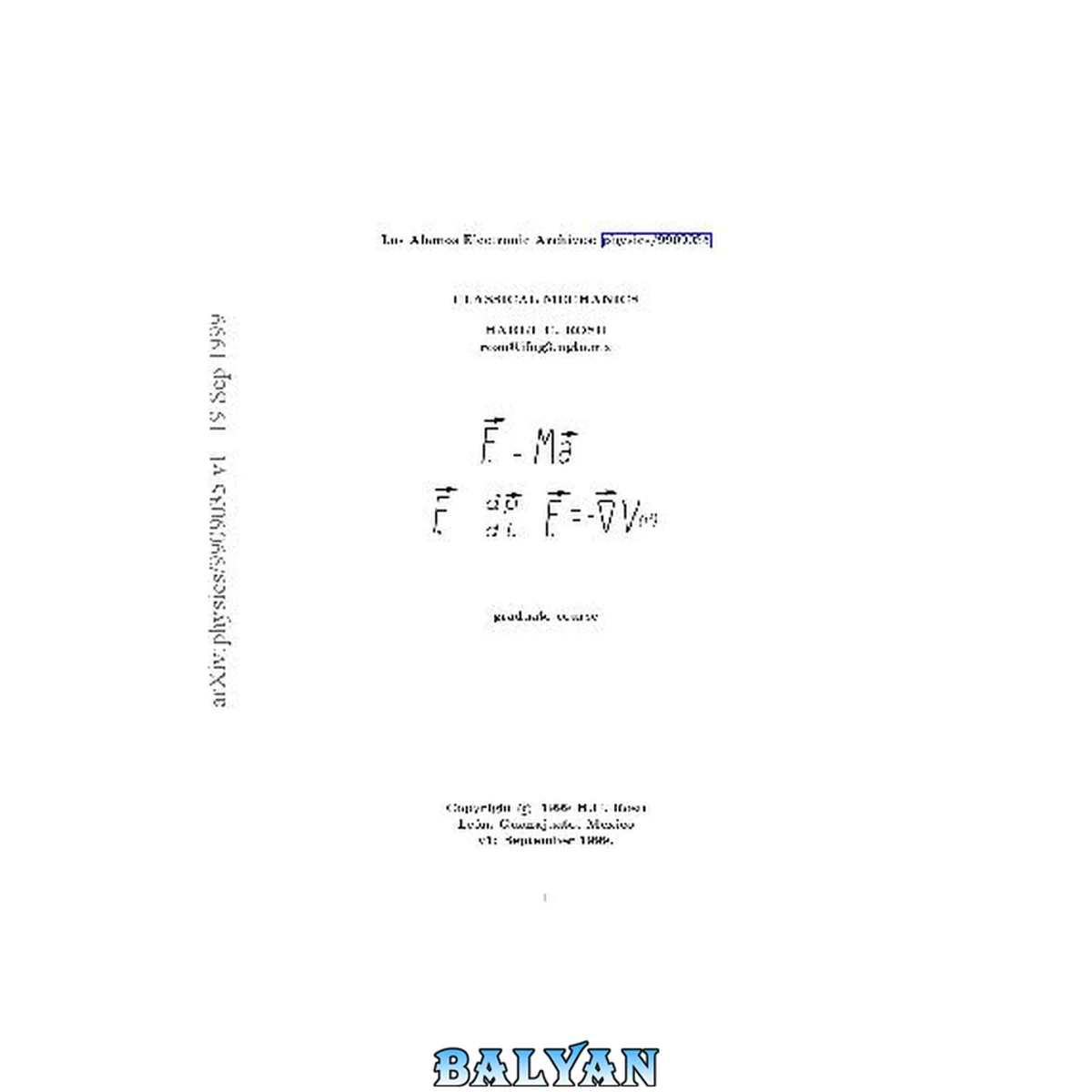 جلد کتاب Classical Mechanics: a graduate course
