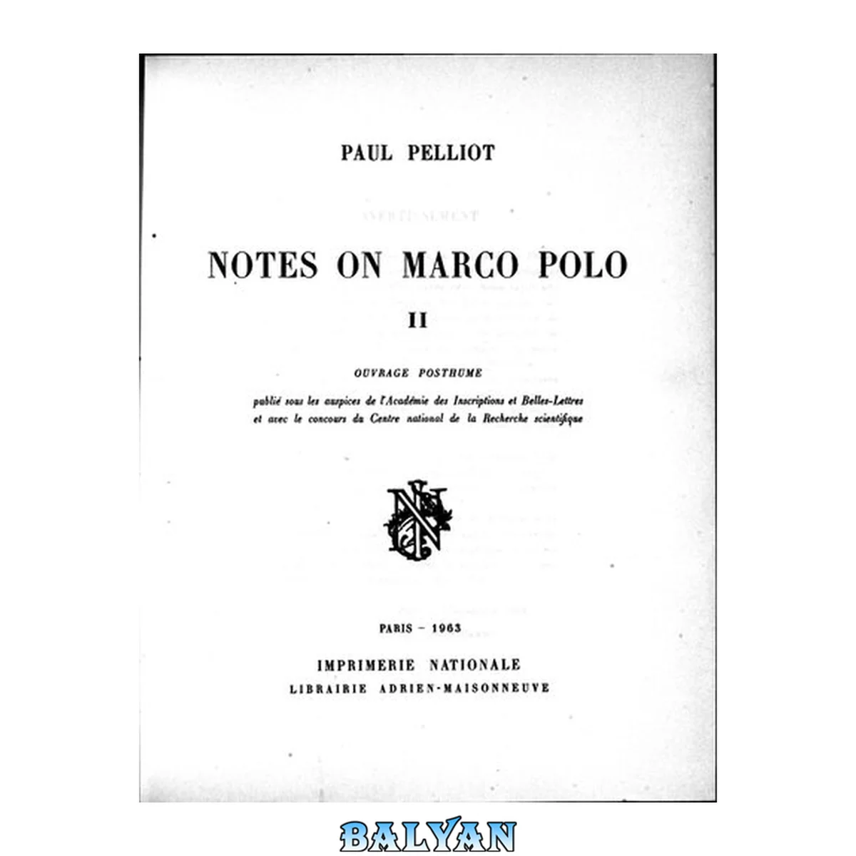 جلد کتاب Notes on Marco Polo II