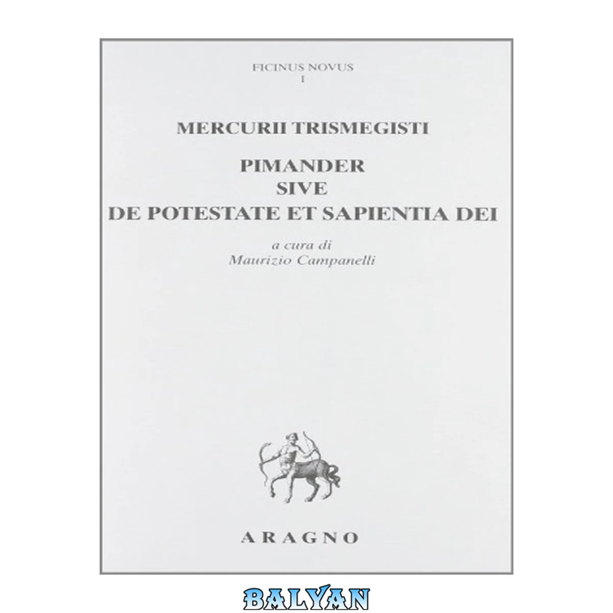 جلد کتاب Mercurii Trismegisti Pimander sive de potestate et sapientia Dei