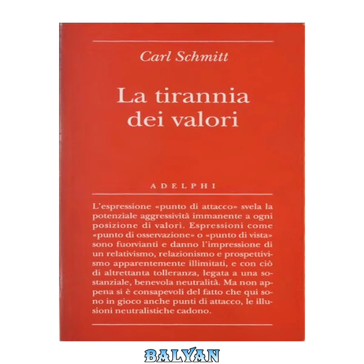 جلد کتاب La tirannia dei valori : riflessioni di un giurista sulla filosofia dei valori