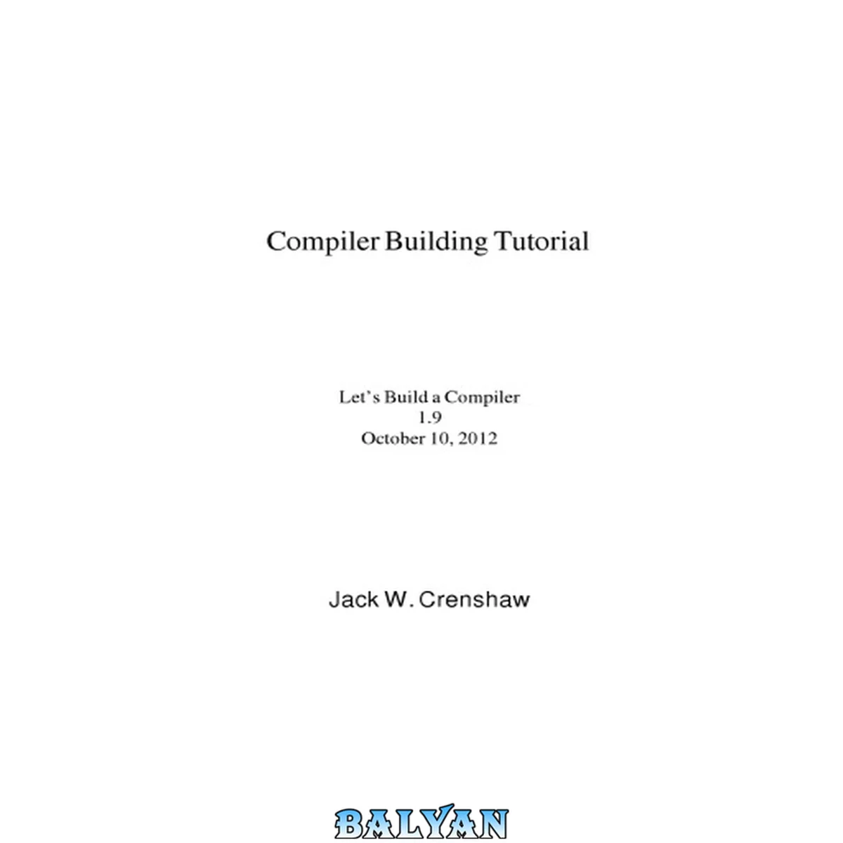 جلد کتاب Let’s build a Compiler (v.1.9)