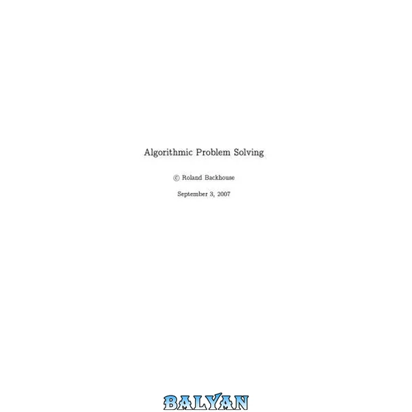 Algorithmic Problem Solving (2007)