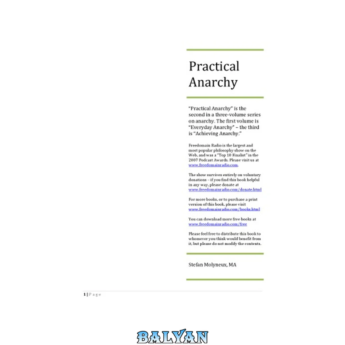 جلد کتاب Practical Anarchy 2