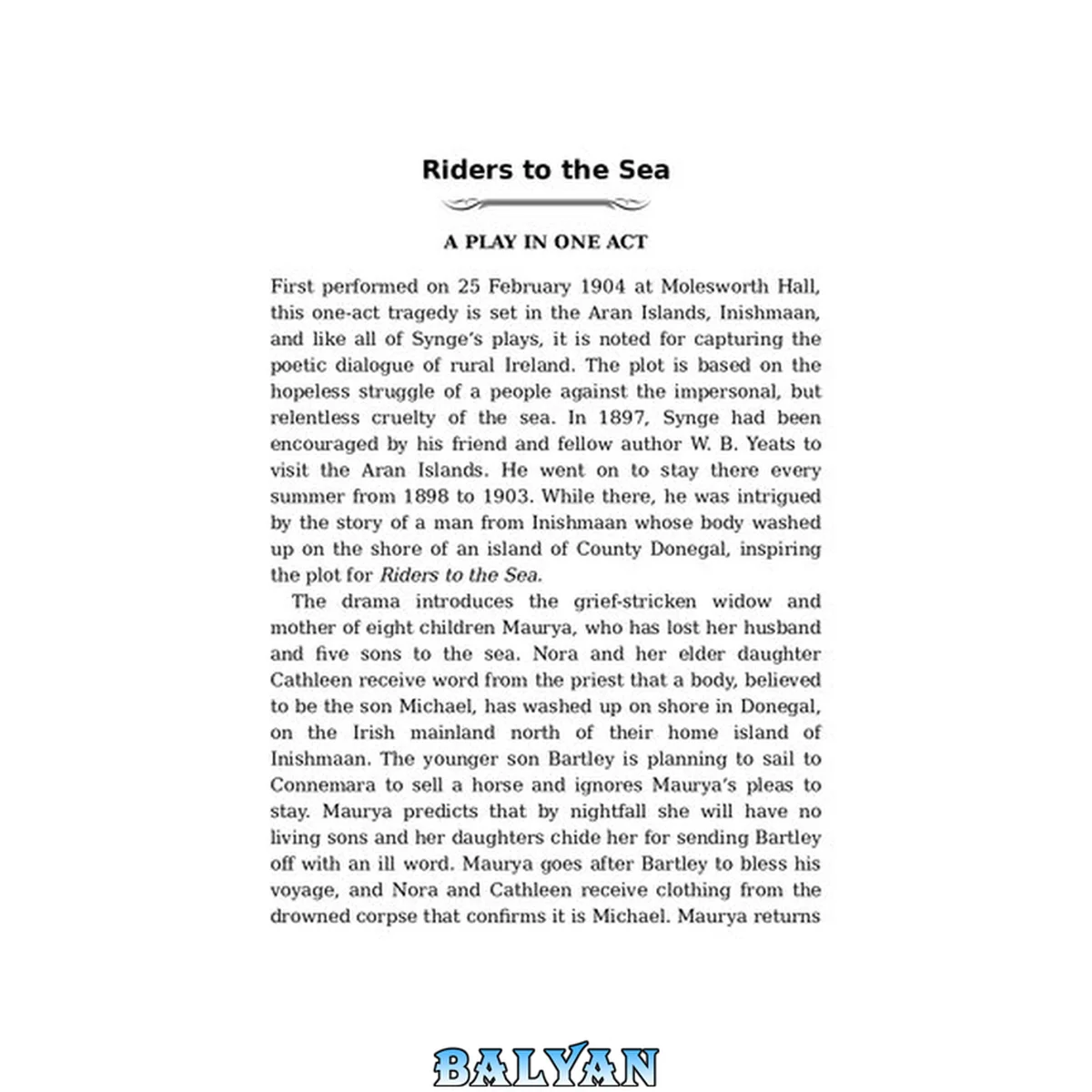 جلد کتاب Riders to the Sea