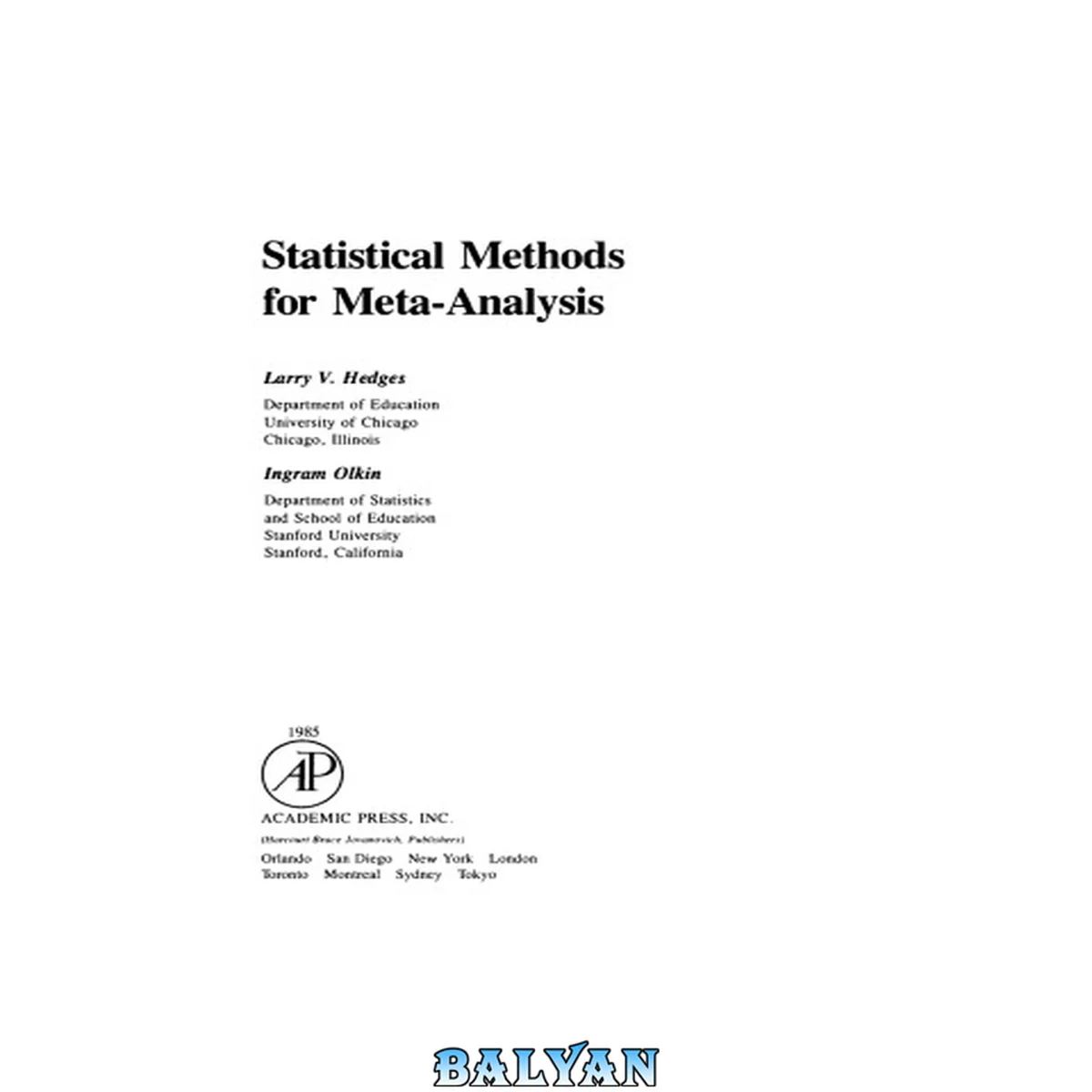 جلد کتاب Statistical Methods for Meta-Analysis