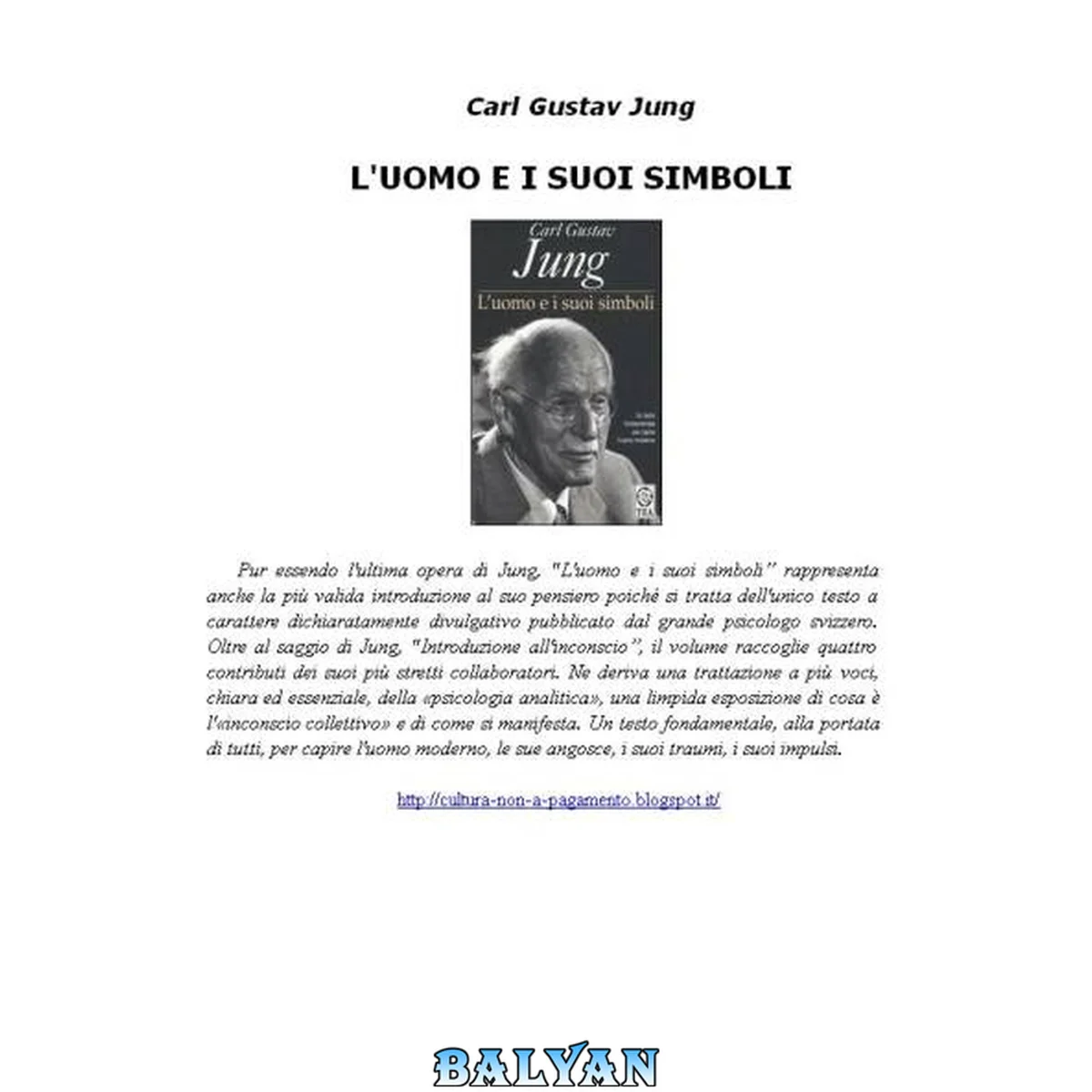 جلد کتاب L’ uomo e i suoi simboli [Ladri di Biblioteche]