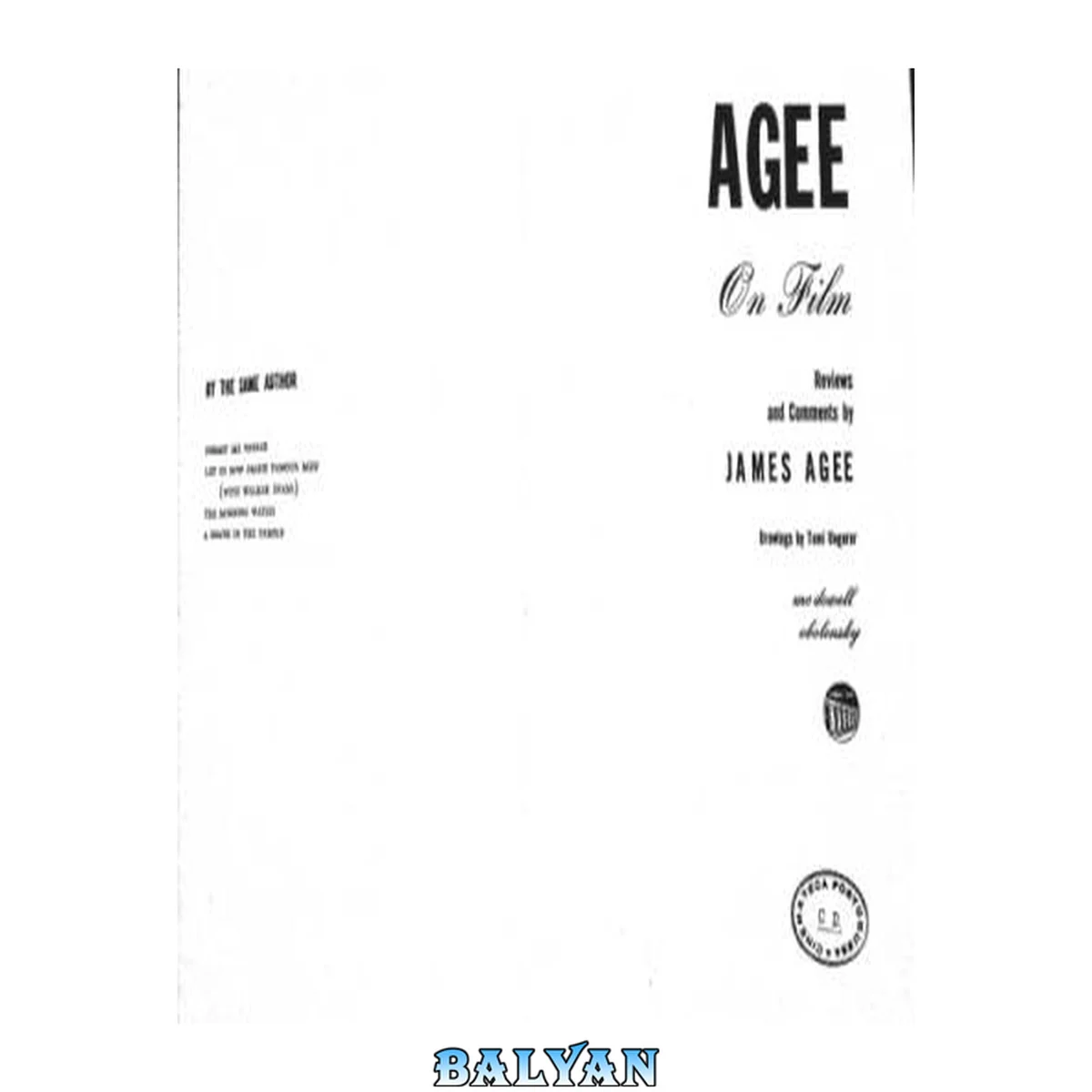 جلد کتاب Agee on Film