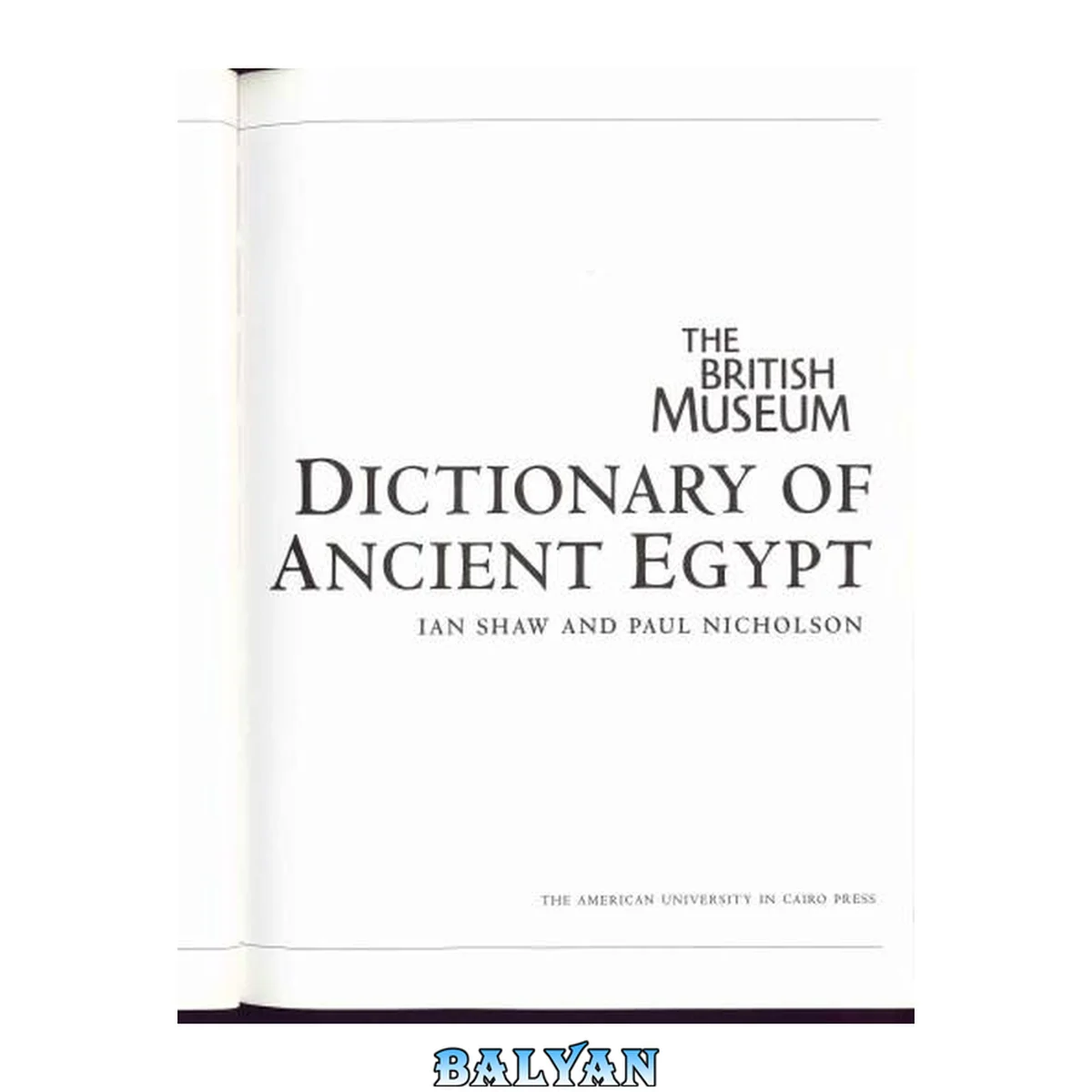 جلد کتاب The British Museum Dictionary Of Ancient Egypt