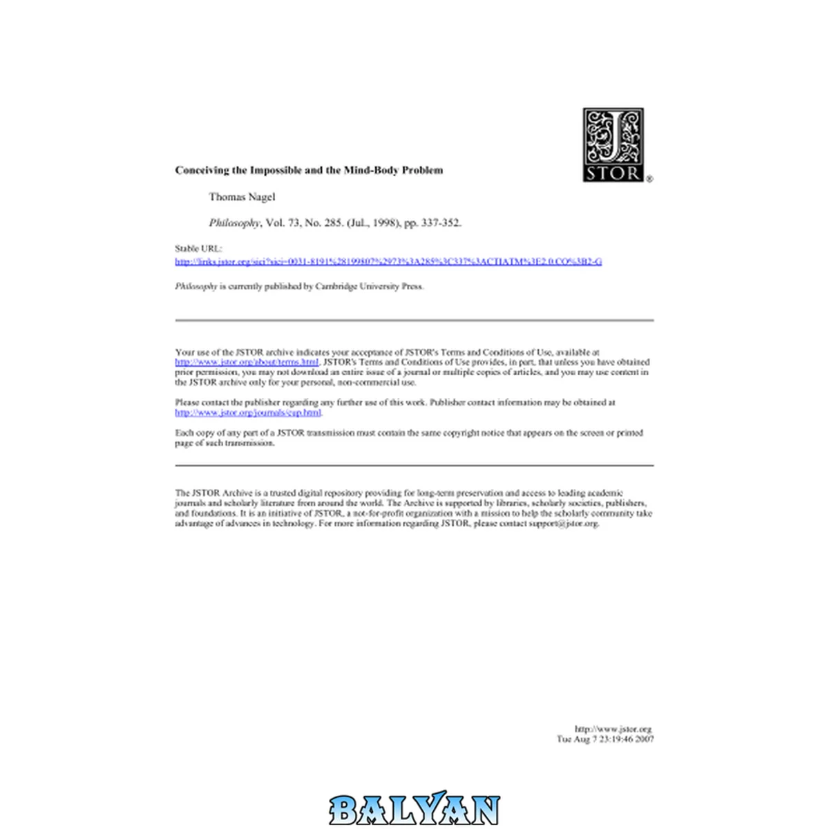 جلد کتاب Conceiving the Impossible and the Mind-Body Problem