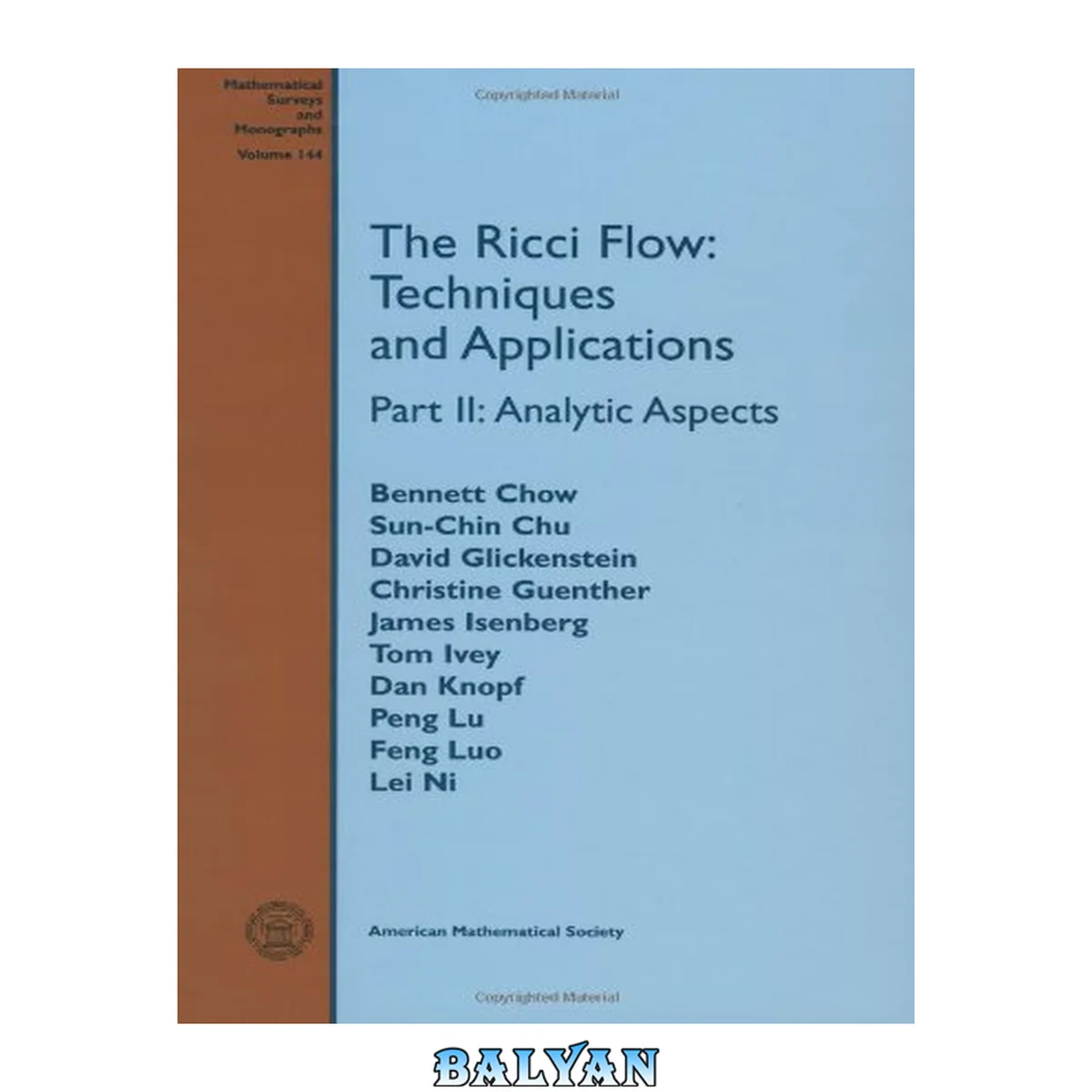جلد کتاب The Ricci Flow: Techniques and Applications (Mathematical Surveys and Monographs) (Part II)