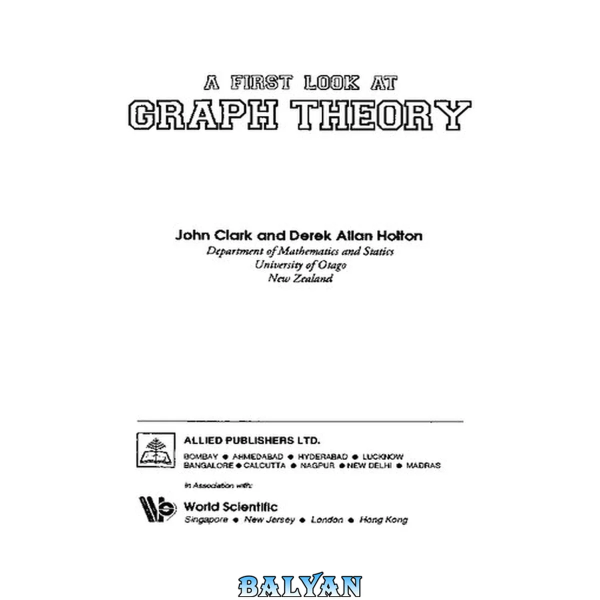 جلد کتاب A First Look at Graph Theory