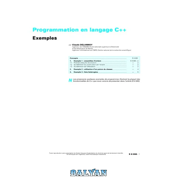 Programmation en langage C++ Exemples