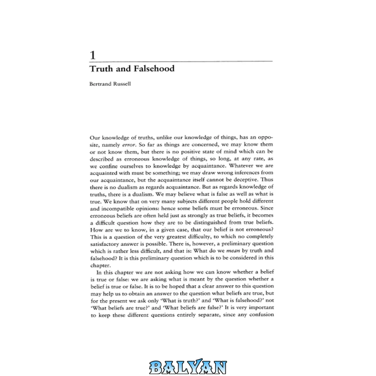 جلد کتاب Truth and Falsehood