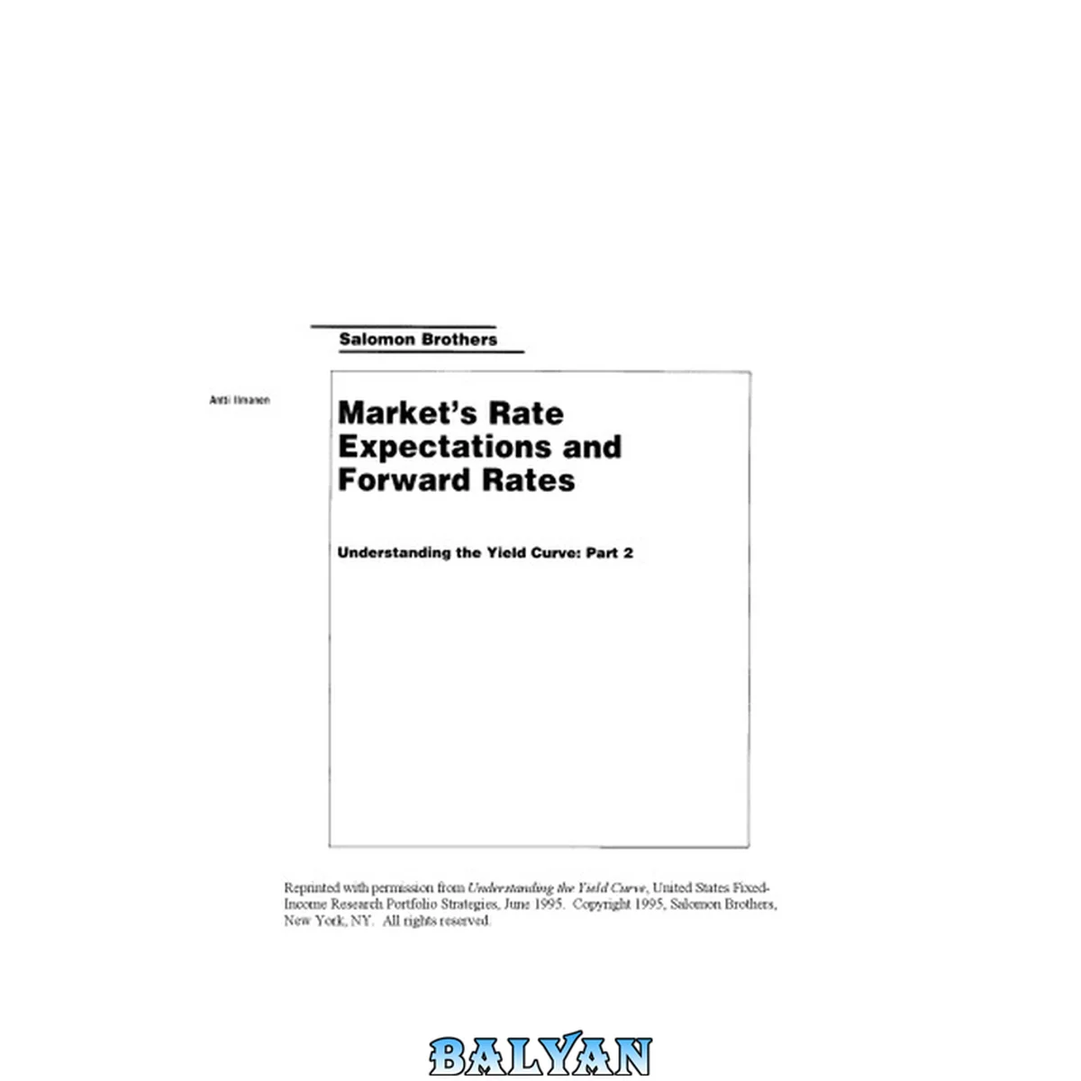 جلد کتاب Market's Rate Expectations and Forward Rates. Understanding the Yield Curve: Part 2
