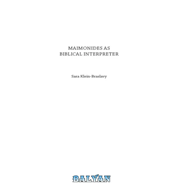Maimonides as biblical interpreter