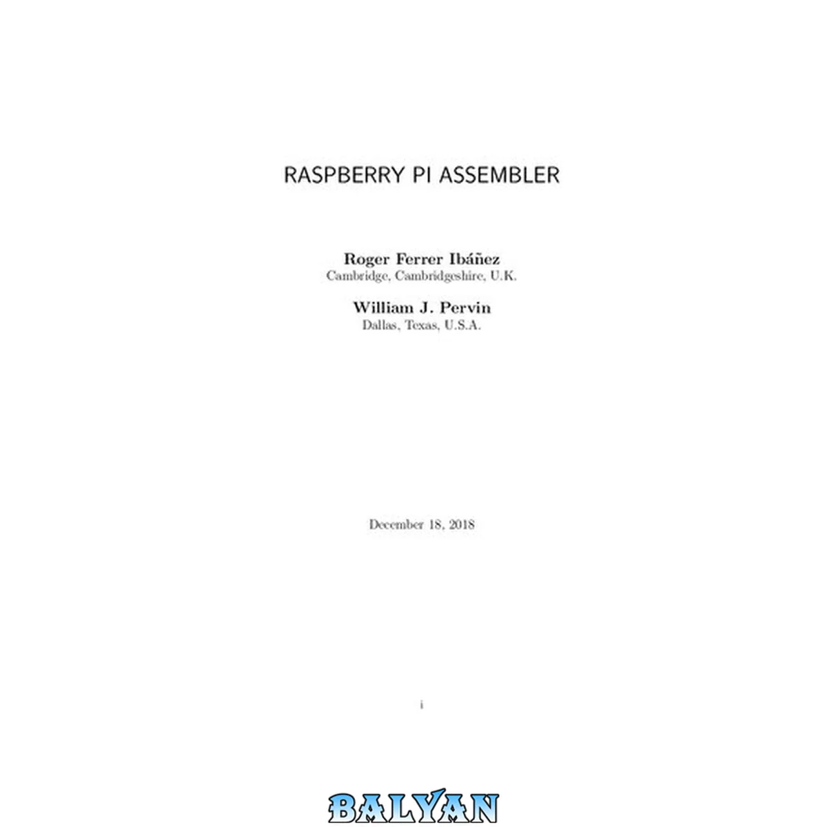 جلد کتاب Raspberry PI assembler.