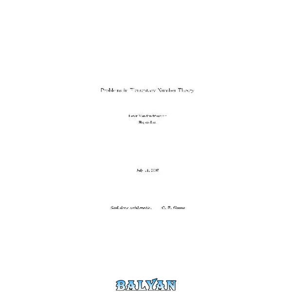 Problems in Elementary Number Theory