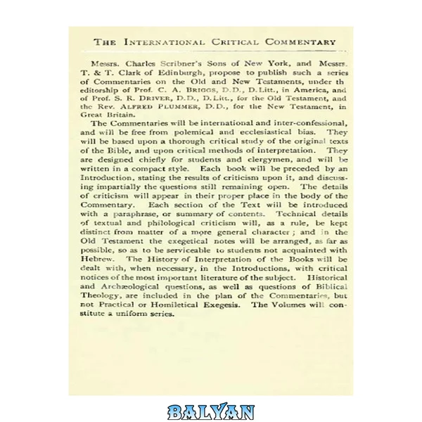 The International Critical Commentary: A Critical and Exegetical Commentary on Genesis