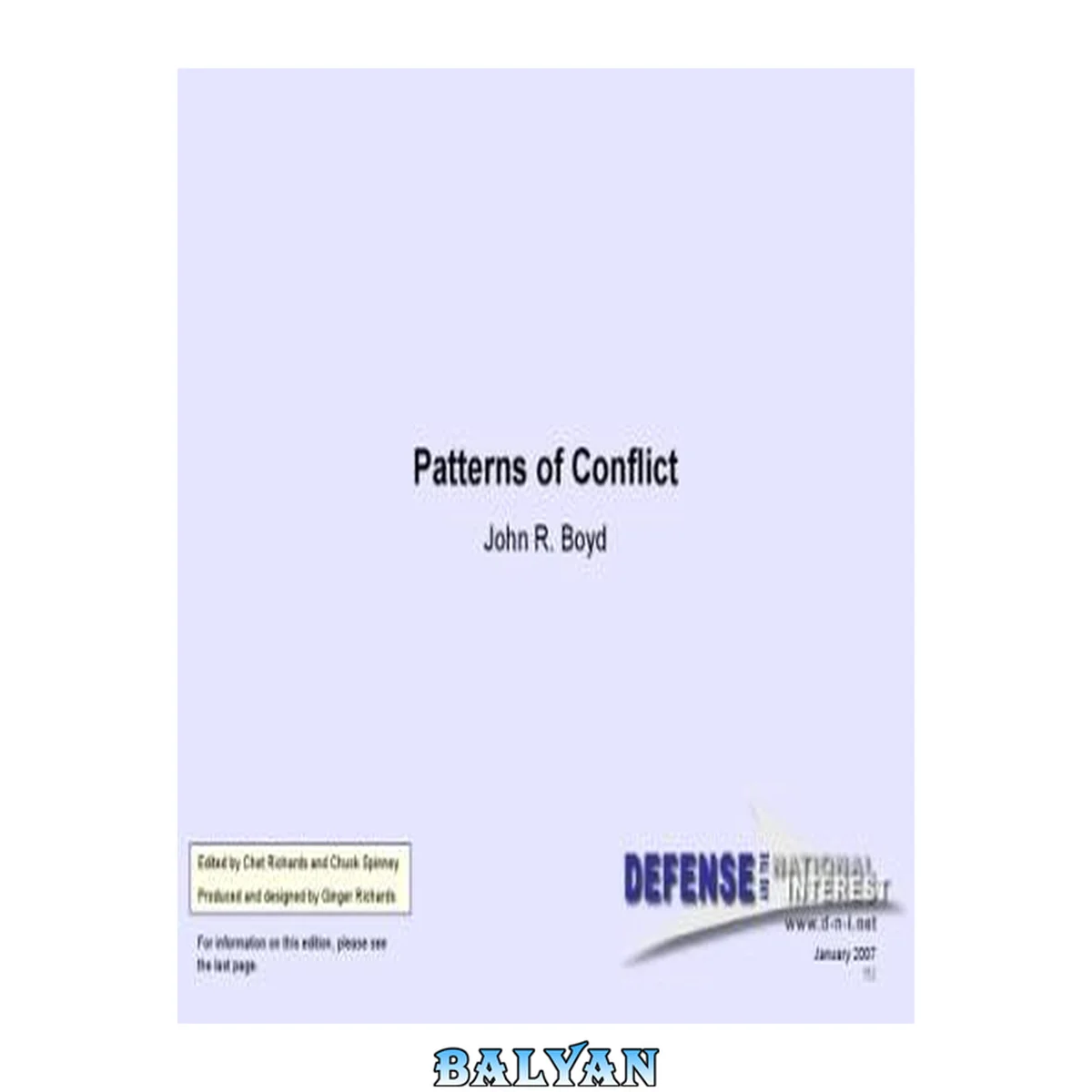 جلد کتاب Patterns of Conflict