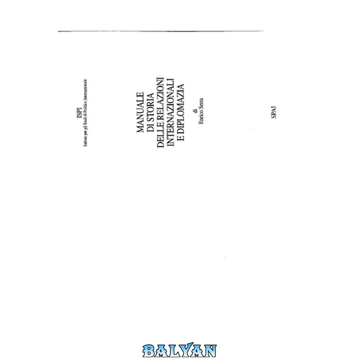 جلد کتاب Manuale di storia delle relazioni internazionali e diplomazia