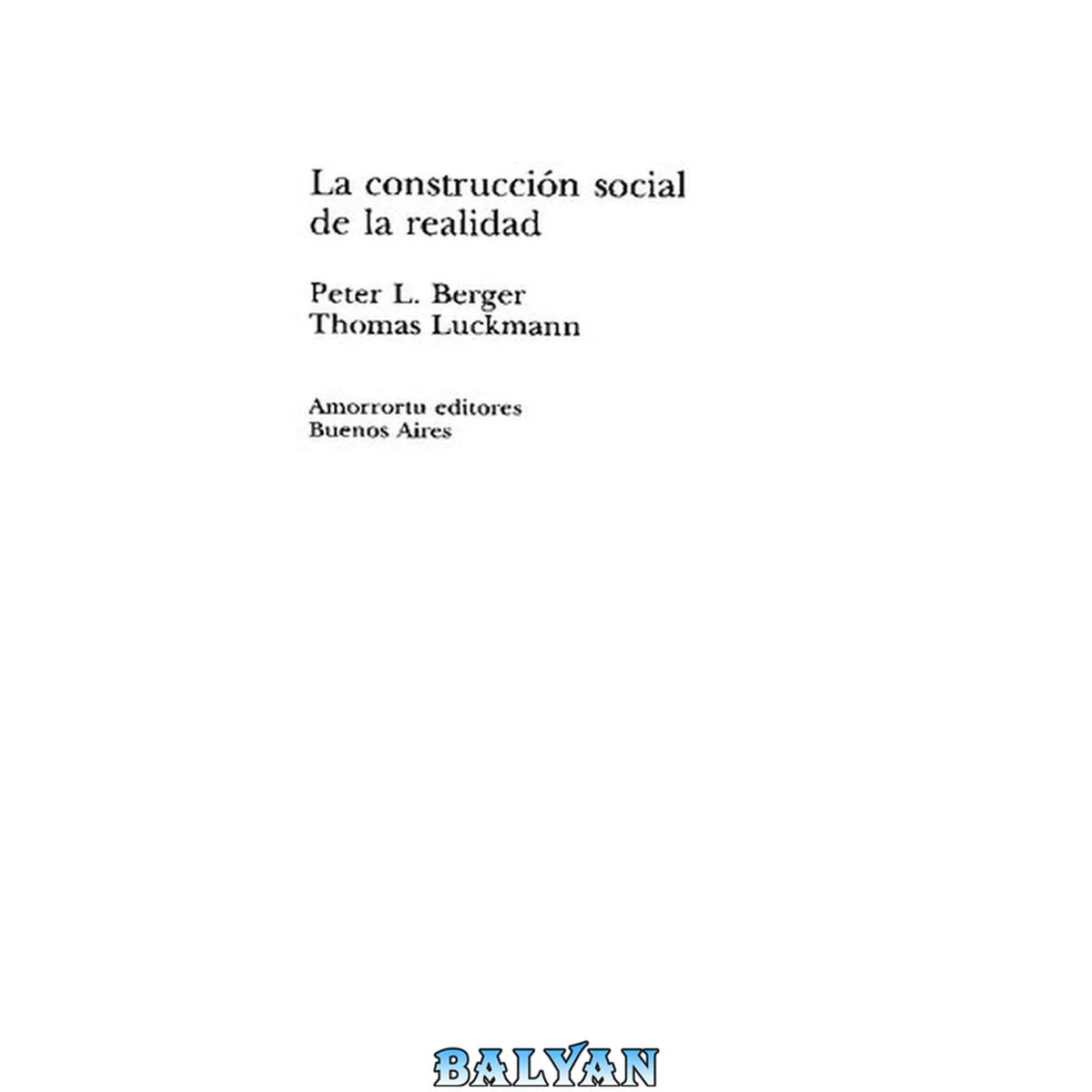 جلد کتاب La construcción social de la realidad
