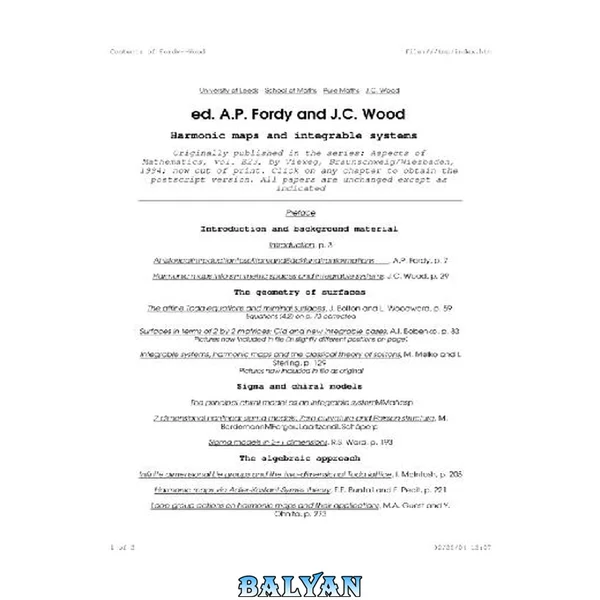 Harmonic maps and integrable systems