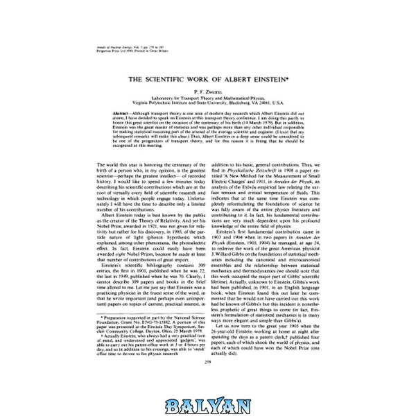 The scientific work of Albert Einstein