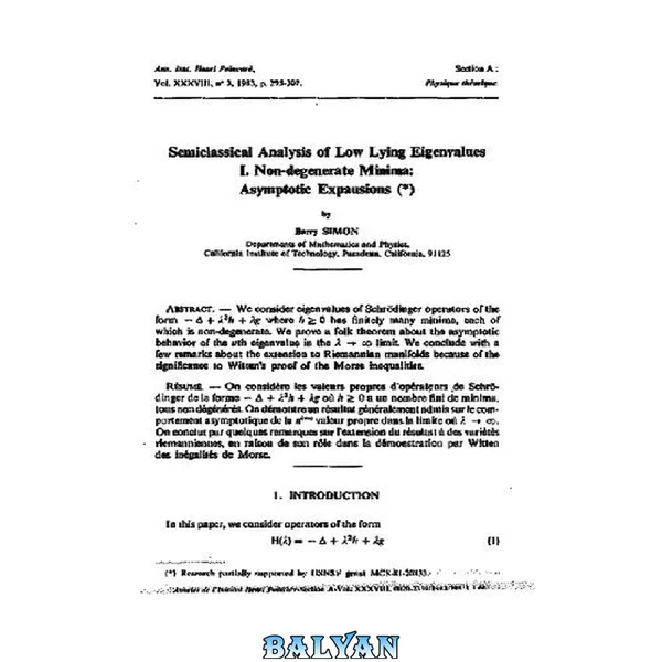 Semiclassical Analysis of Low Lying Eigenvalues I
