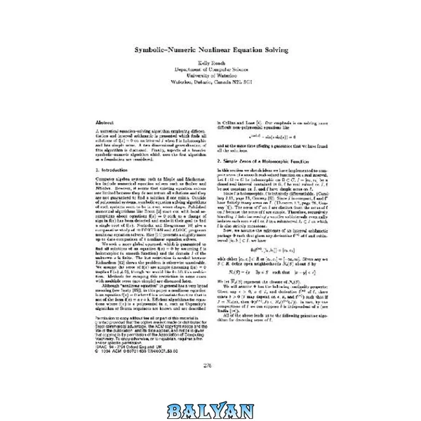 Numeric-symbolic nonlinear equation solving